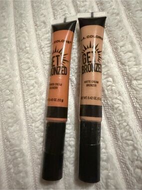 L.A. Colors Get Bronzed Matte Cream Bronzer Duo - Peach & Tan